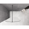 Mexen Kioto-Q perete de duș Walk-in 100 x 200 cm, transparent 8 mm, gun metal - 800-100-101-95-00-Q