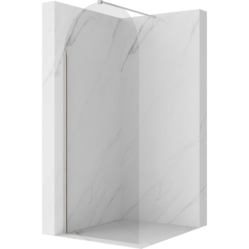 Mexen Kioto-Q Walk-in zuhanyfal 90 x 200 cm, átlátszó 8 mm, kefélt nikkel - 800-090-101-97-00-Q