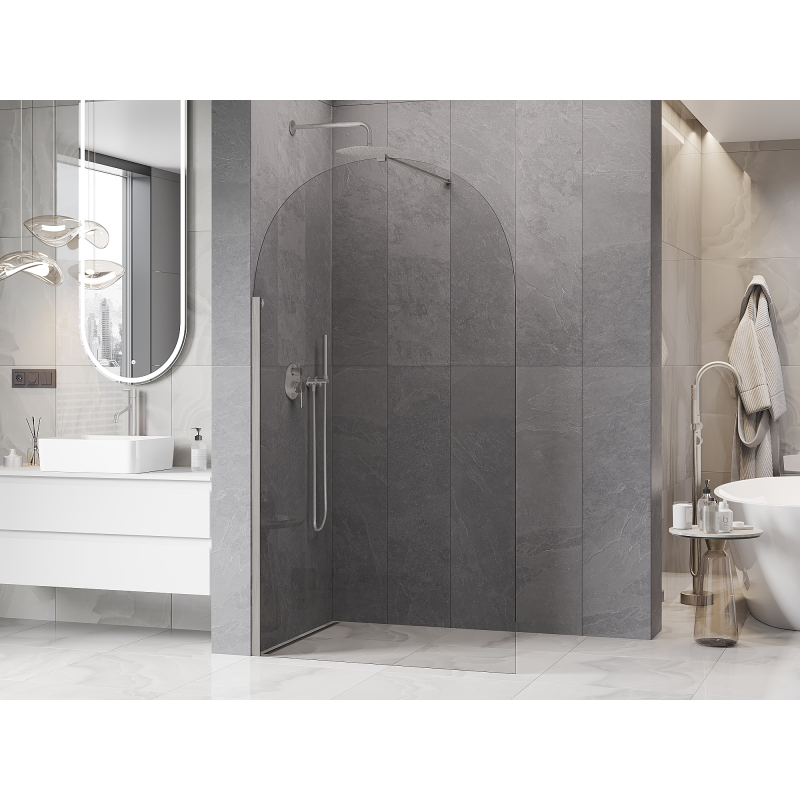Mexen Kioto-Q Walk-in zuhanyfal 110 x 200 cm, átlátszó 8 mm, csiszolt nikkel - 800-110-101-97-00-Q