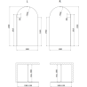 Mexen Kioto-Q perete de duș walk-in 110 x 200 cm, transparent 8 mm, nichel periat - 800-110-101-97-00-Q
