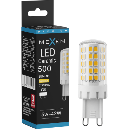 Mexen Aura LED izzó, fényerőszabályozható G9, 5W, Hideg - 6500K, 520 lm - L122-G9-0565-01