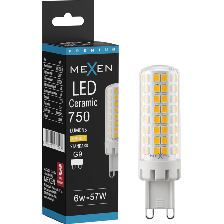 Mexen Aura Dimmelhető LED izzó G9, 6W, Meleg - 3000K, 750 lm - L122-G9-0630-01