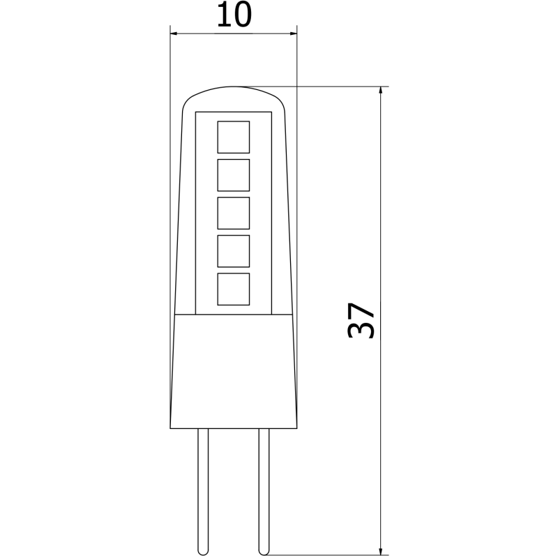 Mexen Oris Bec LED G4, 1,7W, Rece - 6500K, 210 lm - L115-G4-0165-02