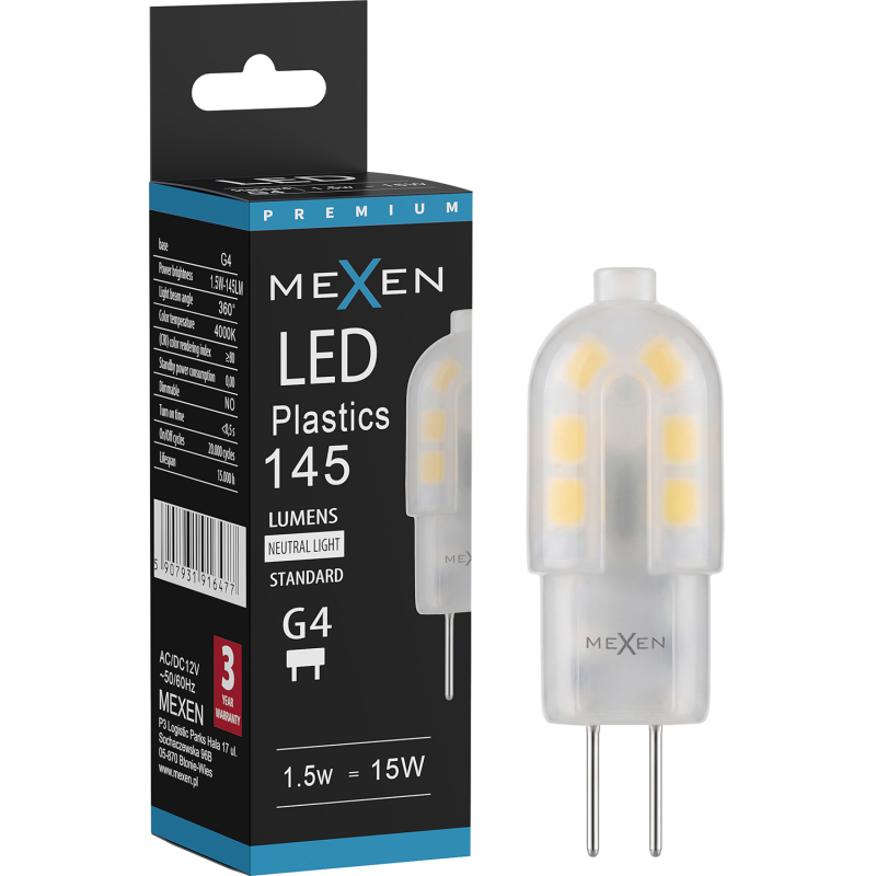 Mexen Oris LED izzó G4, 1,5W, Semleges - 4000K, 145 lm - L115-G4-0140-03