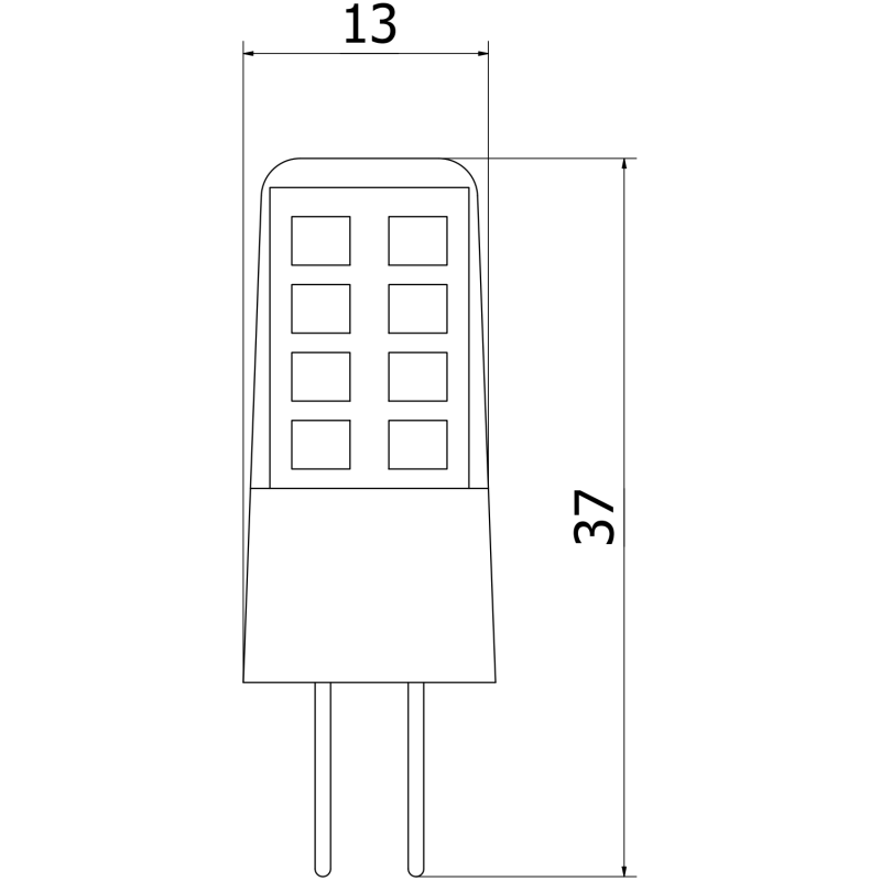 Mexen Oris LED izzó G4, 2,5W, Hideg - 6500K, 320 lm - L115-G4-0265-01