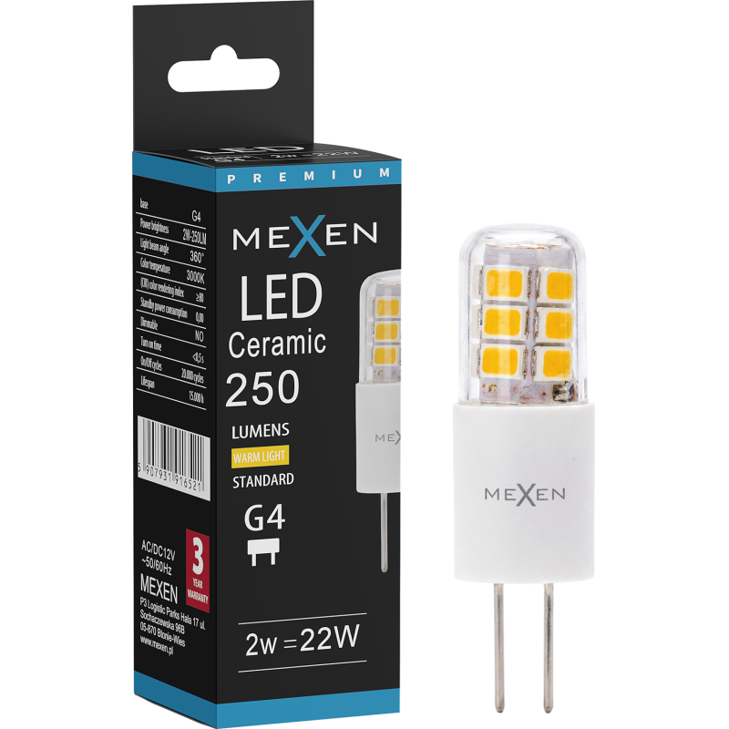 Mexen Oris Bec LED G4, 2W, Cald - 3000K, 250 lm - L115-G4-0230-02