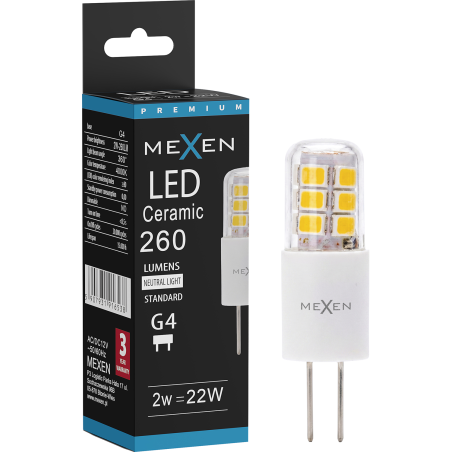 Mexen Oris LED izzó G4, 2W, Semleges - 4000K, 260 lm - L115-G4-0240-02