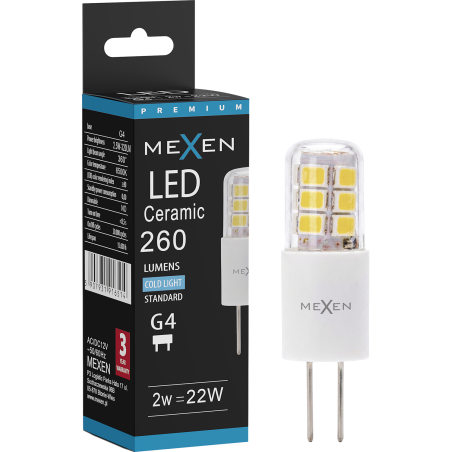 Mexen Oris Bec LED G4, 2W, Rece - 6500K, 260 lm - L115-G4-0265-02