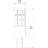 Mexen Oris LED izzó G4, 2W, Semleges - 4000K, 260 lm - L115-G4-0240-02