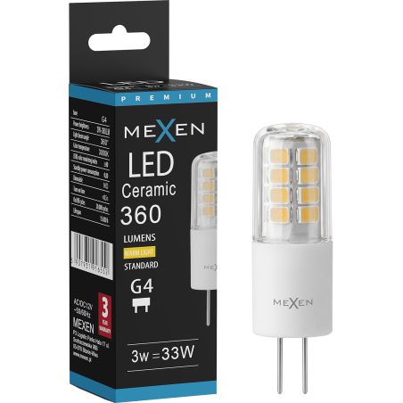 Mexen Oris Bec LED G4, 3W, Cald - 3000K, 360 lm - L115-G4-0330-01
