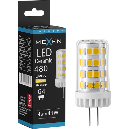 Mexen Oris Bec LED G4, 4W, Cald - 3000K, 480 lm - L115-G4-0430-01