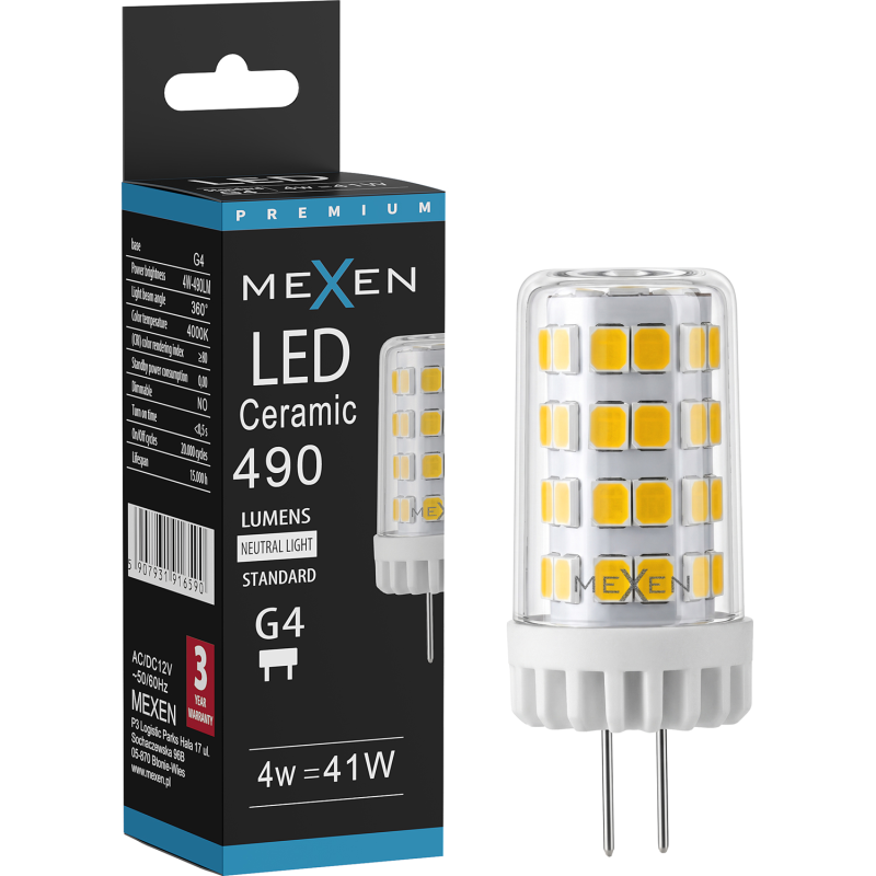 Mexen Oris Bec LED G4, 4W, Neutră - 4000K, 490 lm - L115-G4-0440-01