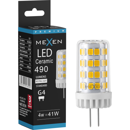 Mexen Oris LED izzó G4, 4W, Semleges - 4000K, 490 lm - L115-G4-0440-01