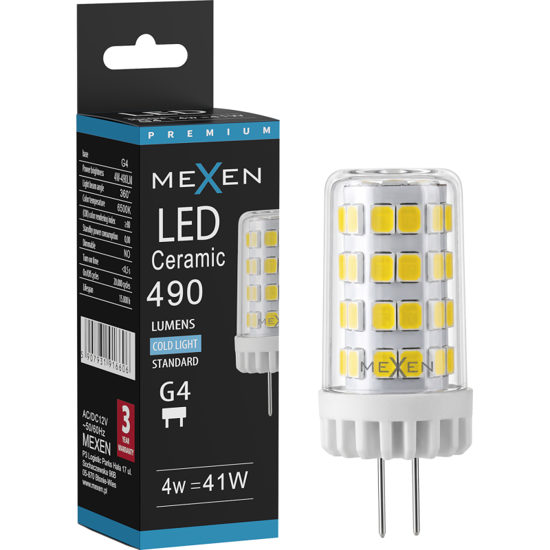 Mexen Oris Bec LED G4, 4W, Rece - 6500K, 490 lm - L115-G4-0465-01