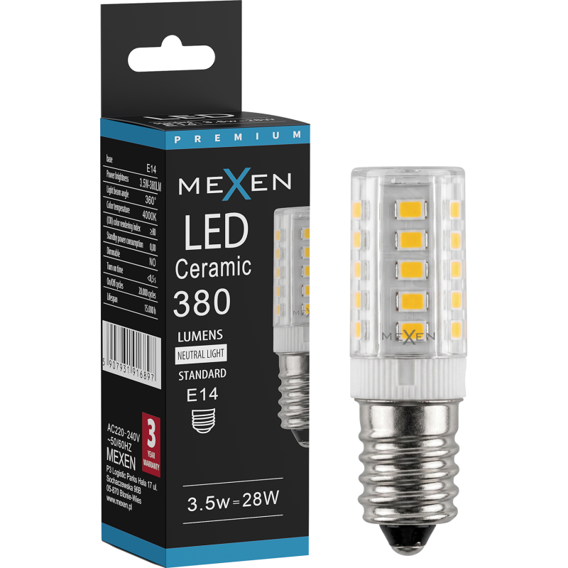 Mexen Aura Bec LED E14, 3,5W, Neutru - 4000K, 380 lm - L121-E14-0340-01