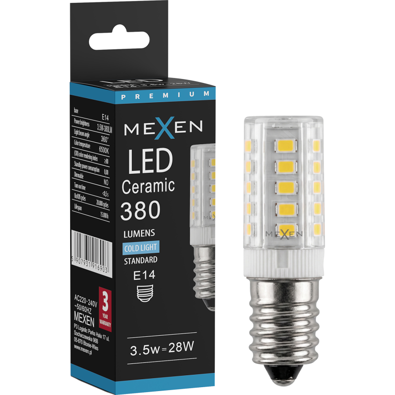 Mexen Aura LED Izzó E14, 3,5W, Hideg - 6500K, 380 lm - L121-E14-0365-01