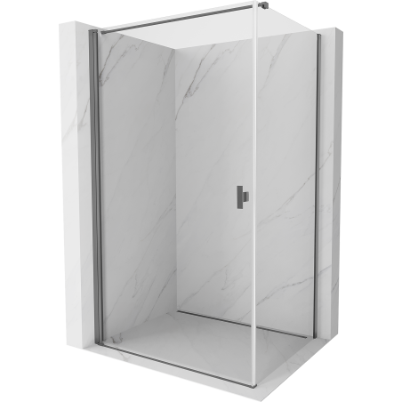 Mexen Mist-B 95 x 75 cm-es nyíló zuhanykabin, átlátszó, gun metal - 8A2T-095-075-95-00