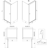 Mexen Mist-B 100 x 75 cm-es nyíló zuhanykabin, átlátszó, kefélt nikkel - 8A2T-100-075-97-00