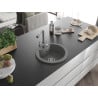Mexen Diego chiuvetă de granit cu 1 compartiment cu baterie de bucătărie Duero, gri - 6512-71-671600-71