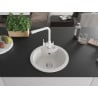 Mexen Diego chiuvetă granitică cu 1 compartiment și baterie de bucătărie Duero, alb - 6512-20-671600-20