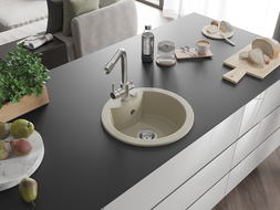 Mexen Diego 1 rekeszes gránit mosogató Duero konyhai csappal, bézs - 6512-69-671600-00