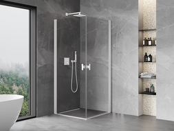 Mexen Mist-B Duo cabină de duș batantă 70 x 70 cm, transparentă, albă - 8A2-070-070-20-00