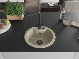 Mexen Diego egymedencés gránit mosogató konyhai csapteleppel Duero, bézs - 6512-69-671600-70