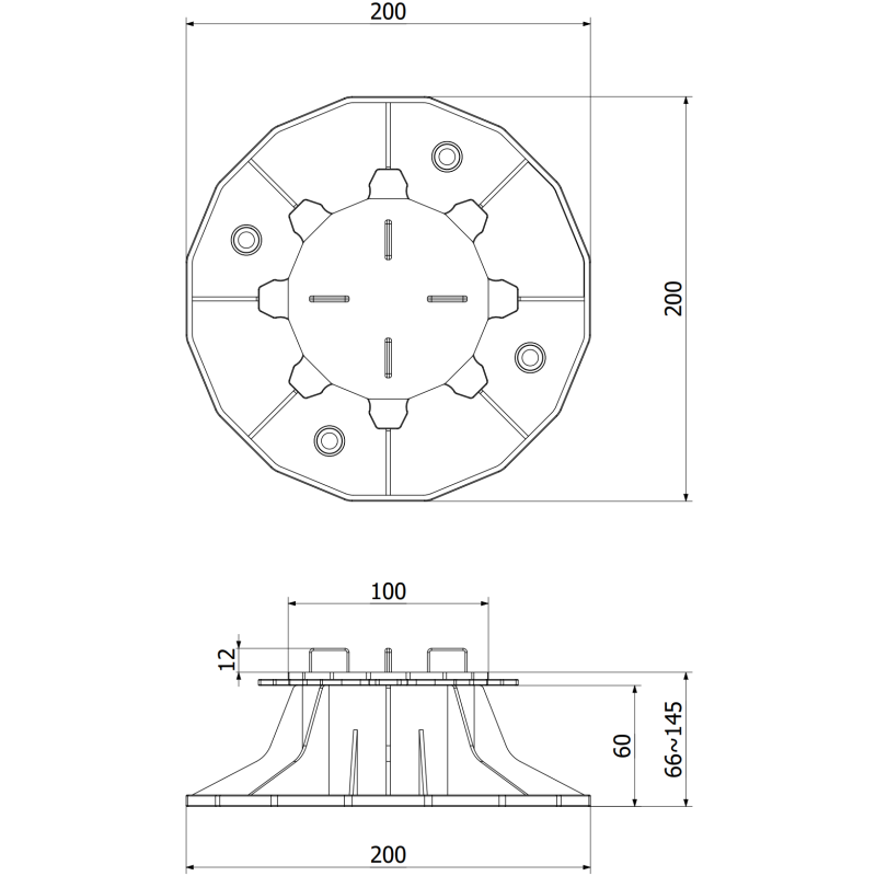Mexen UniC suport terasă reglabil pentru plăci 66-145 mm - C9902-066-145