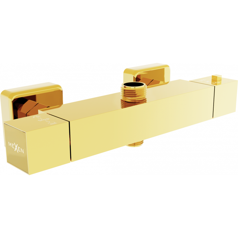 Mexen Cube baterie de duș termostatică, aurie - 77250-50