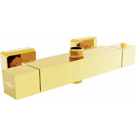 Mexen Cube baterie de duș termostatică, aurie - 77250-50