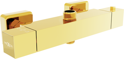 Mexen Cube baterie de duș termostatică, aurie - 77250-50