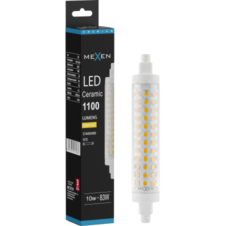 Mexen Vega Dimmelhető R7S LED izzó, 10W, Meleg - 3000K, 1100 lm - L125-R7S-1030-02