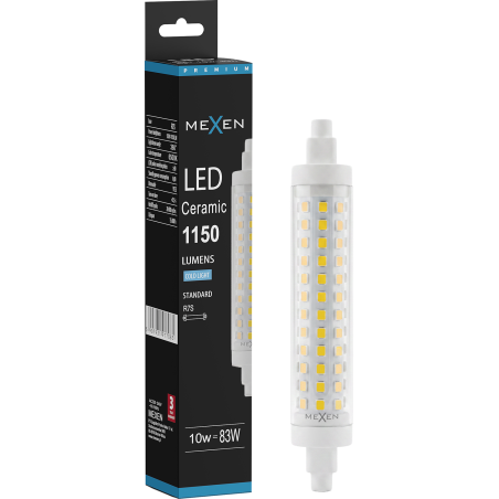 Mexen Vega Bec LED dimabil R7S, 10W, Rece - 6500K, 1150 lm - L125-R7S-1065-02