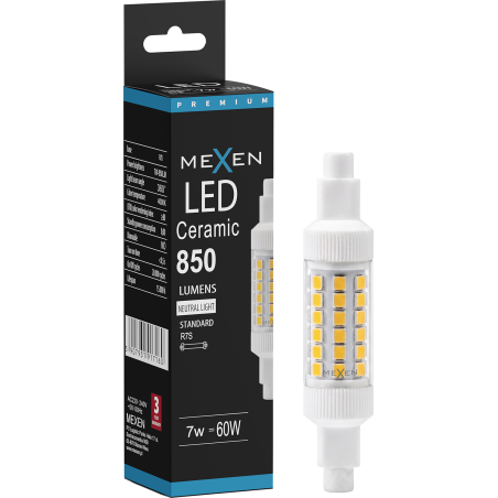 Mexen Vega LED izzó R7S, 7W, Semleges - 4000K, 850 lm - L126-R7S-0740-01