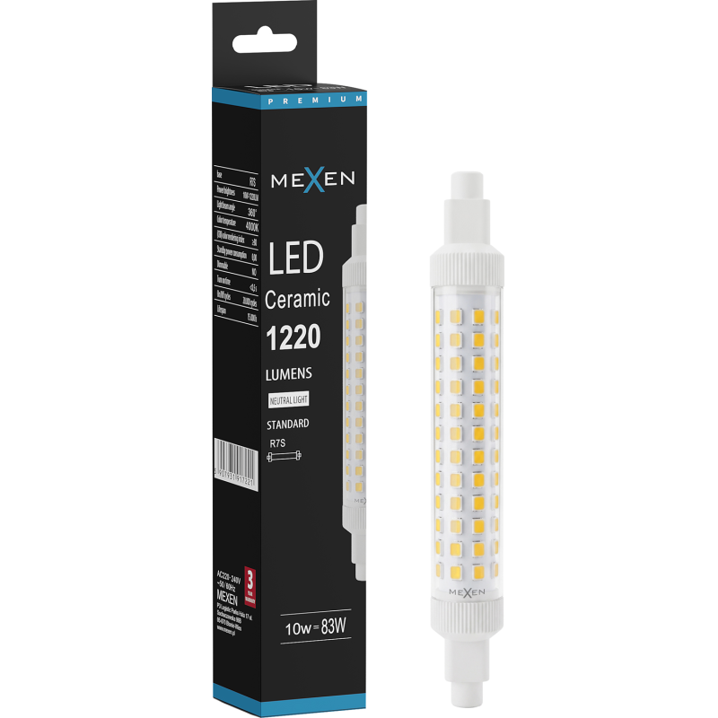 Mexen Vega LED izzó R7S, 10W, Semleges - 4000K, 1220 lm - L126-R7S-1040-02