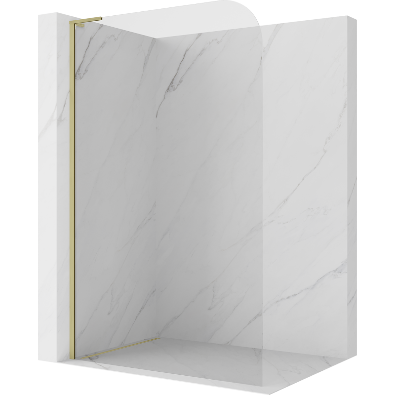 Mexen Kioto-P L Panou de duș walk-in 80 x 200 cm, transparent 8 mm, auriu periat - 800-080-103-55-00-P