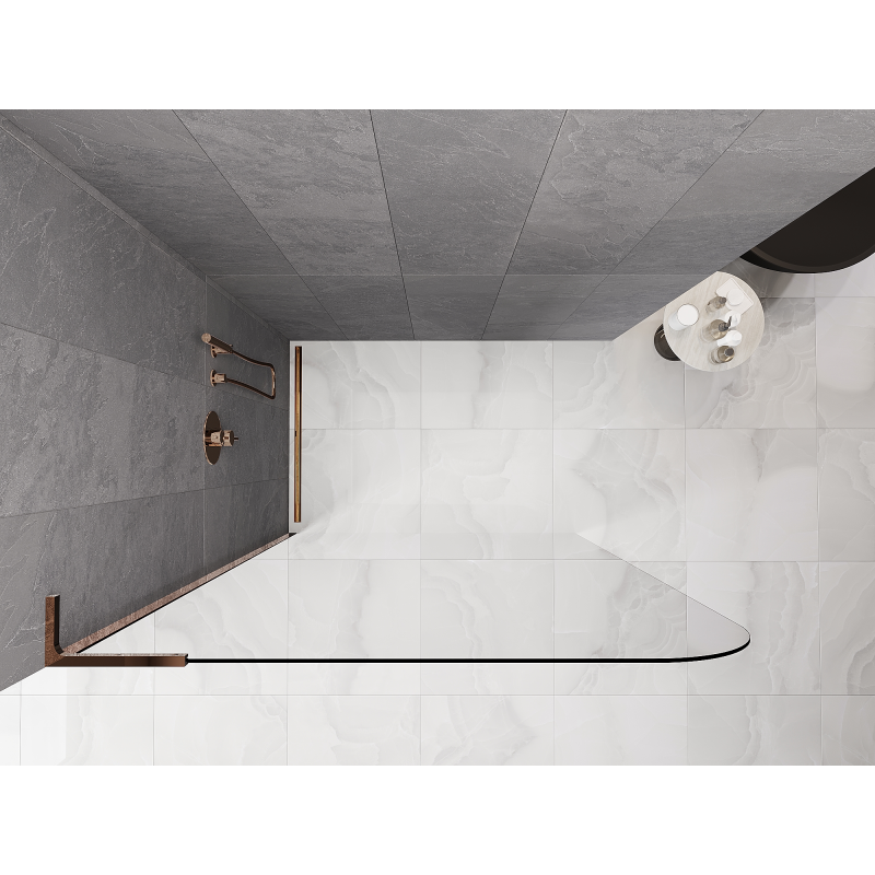 Mexen Kioto-P L Walk-in zuhanyfal 70 x 200 cm, átlátszó 8 mm, rózsaarany - 800-070-103-60-00-P