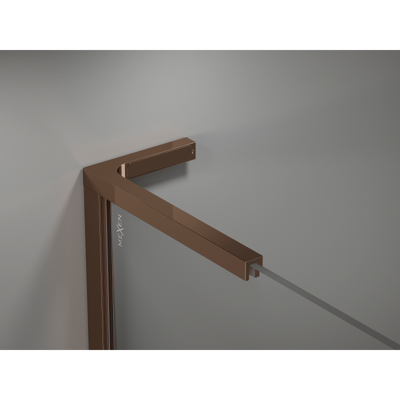 Mexen Kioto-P L perete de duș Walk-in 100 x 200 cm, transparent 8 mm, aur roz - 800-100-103-60-00-P