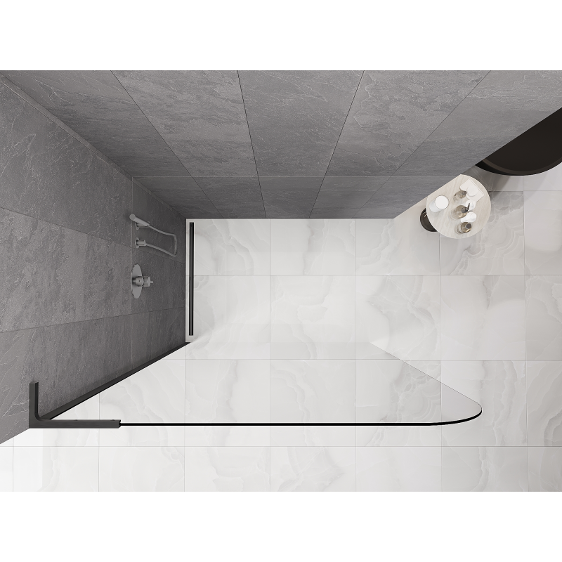 Mexen Kioto-P L perete de duș Walk-in 80 x 200 cm, transparent 8 mm, gri armă periat - 800-080-103-66-00-P