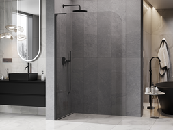 Mexen Kioto-P L perete de duș Walk-in 80 x 200 cm, transparent 8 mm, negru - 800-080-103-70-00-P