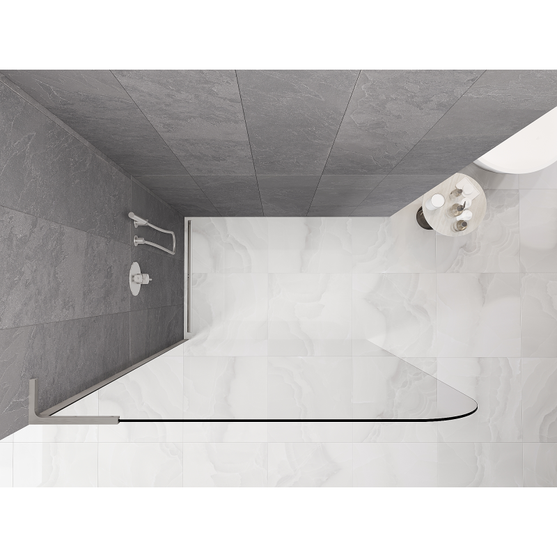 Mexen Kioto-P L perete de duș Walk-in 70 x 200 cm, transparent 8 mm, nichel periat - 800-070-103-97-00-P