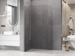 Mexen Kioto-P L Walk-in zuhanyfal 80 x 200 cm, átlátszó 8 mm, kefélt nikkel - 800-080-103-97-00-P