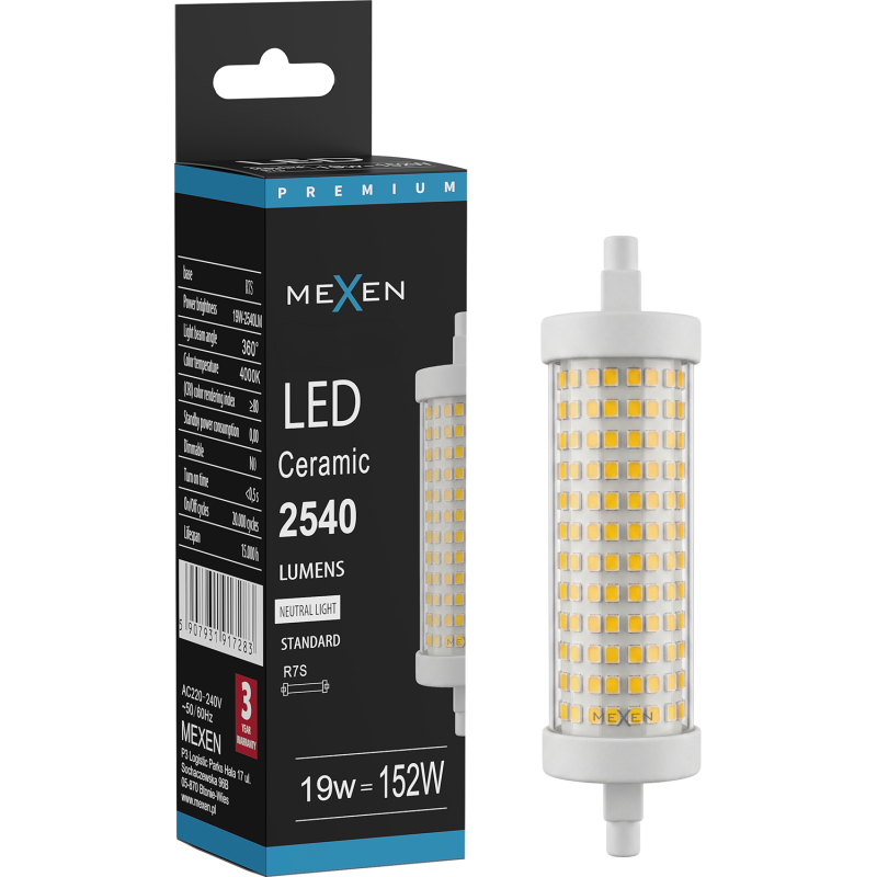 Mexen Vega LED izzó R7S, 19W, Semleges - 4000K, 2540 lm - L126-R7S-1940-02