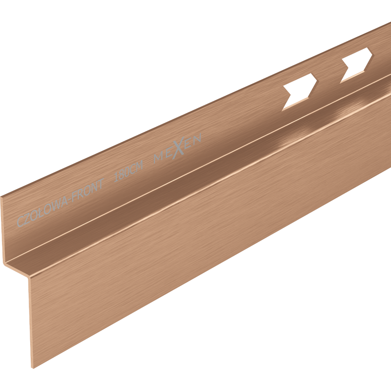 Mexen Line-B 180 cm-es elülső zuhanytálca szegély, selyemfényű réz - 186503180U