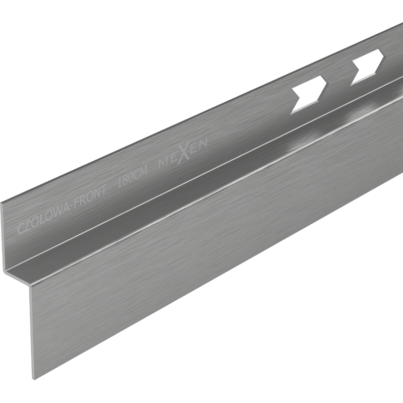 Mexen Line-B plintă frontală cadă duş 180 cm, gun gray periat - 186603180U