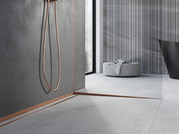 Mexen Line-B șină de tranziție pentru sticlă 120 cm dreapta, cupru periat - 186504120R