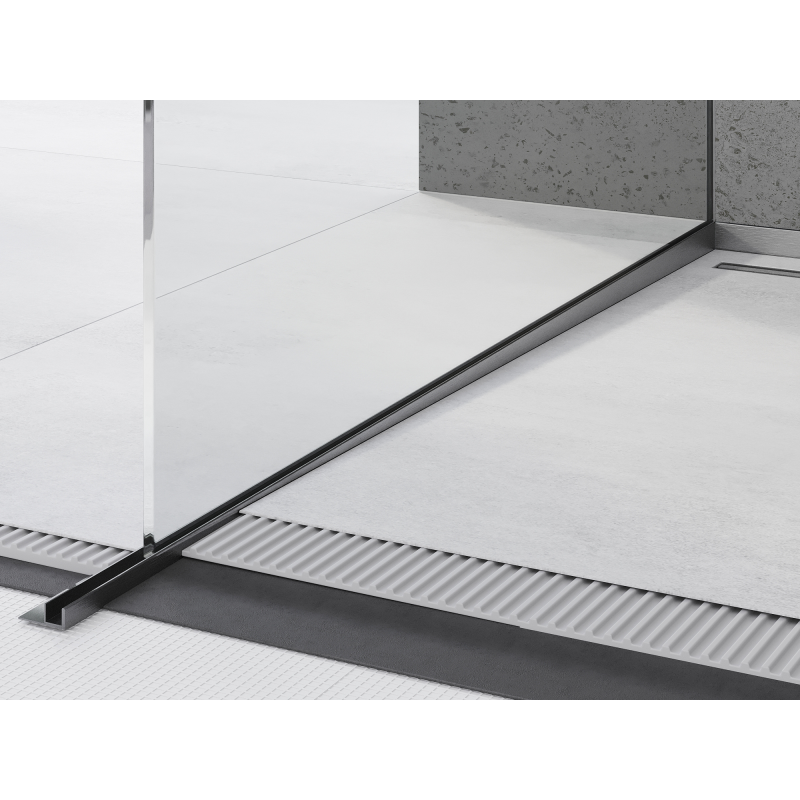Mexen Line-B listă de sticlă de 120 cm stânga, gri armă periat - 186604120L