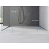 Mexen Line-B listă de sticlă de 120 cm stânga, gri armă periat - 186604120L