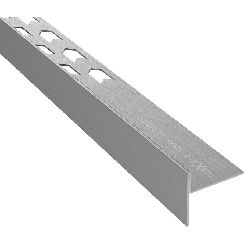 Mexen Line-B plintă înclinată de pardoseală 120 cm stânga, gri armă periat - 186601120L