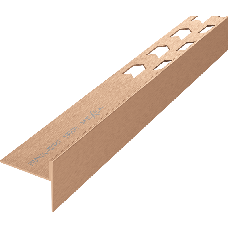 Mexen Line-B plintă de tranziție la nivel pardoseală 180 cm dreapta, cupru periat - 186501180R